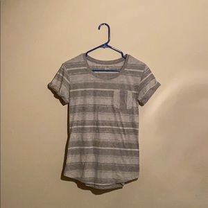 Gray striped t-shirt with pocket